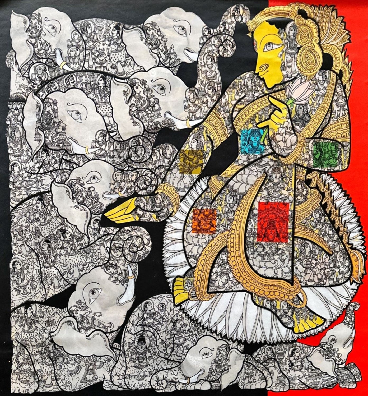 Ramesh Gorjala - Lakshmi Devi Canvas Painting | Shop Indian