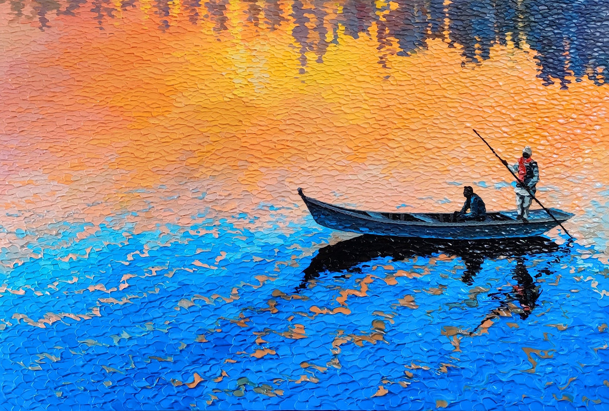 Echoes of Dawn by Shraddha More – luxury Diwali gift original Indian painting, buy festive art online | Artazzle