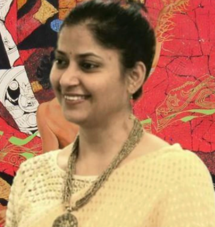 Kriti Saxena figurative realism artist profile and contemporary canvas paintings collection on Artazzle.