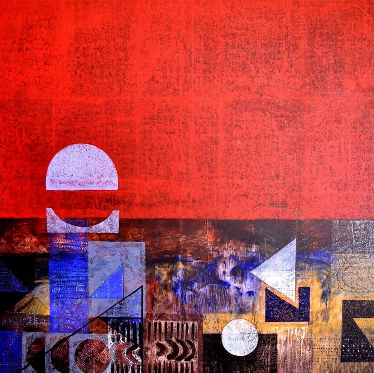 Vivek Nimbolkar's abstract art infuses maximum energy into the most minimalist spaces.