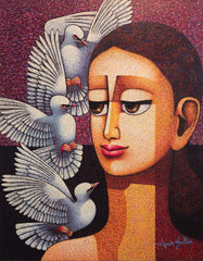 Echoes of Longing (Female Figurative Art)