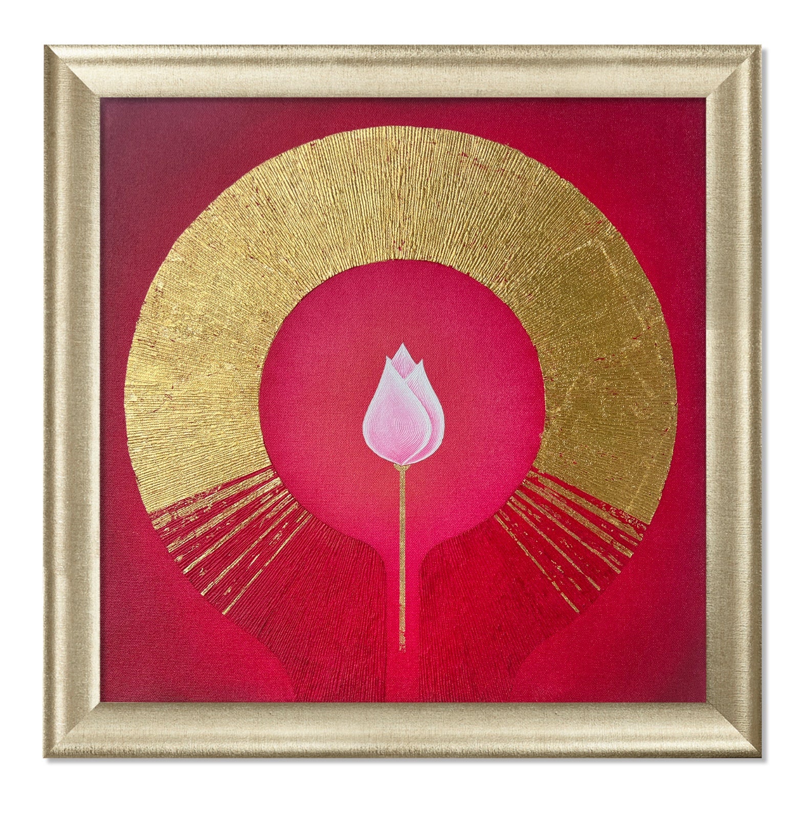 Artwork part of awakening set of 5 series features lotus bloom