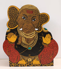 Decorative Sculpture of Lord Ganesha with intricate patterns on all visible sides.