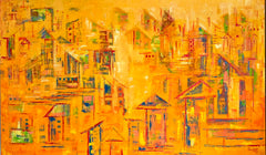 Golden Horizons (Abstract Cityscape)