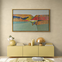 Wall display pic of Sanjay Tikkal Green Valley abstract landscape painting.