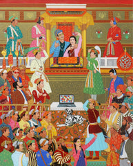 The King and Queen’s Court (Contemporary Mughal Miniature Art)