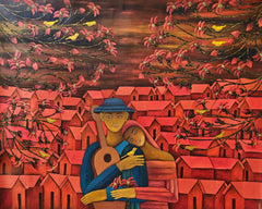 Melodies of the City (Musician Couple Painting)
