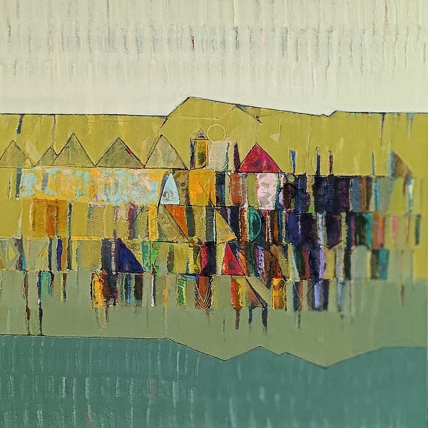 Mindscape V : Shop Green Abstract Landscape Painting by Sanjay Tikkal ...