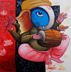 Musician Ganesha (Dhol)