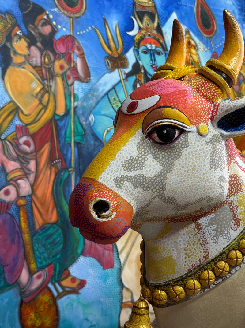 Nandi sculpture face close up