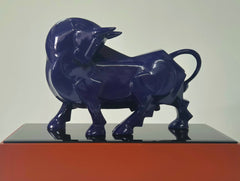 The Striding Bull (Navy Blue Gloss Nandi Sculpture)