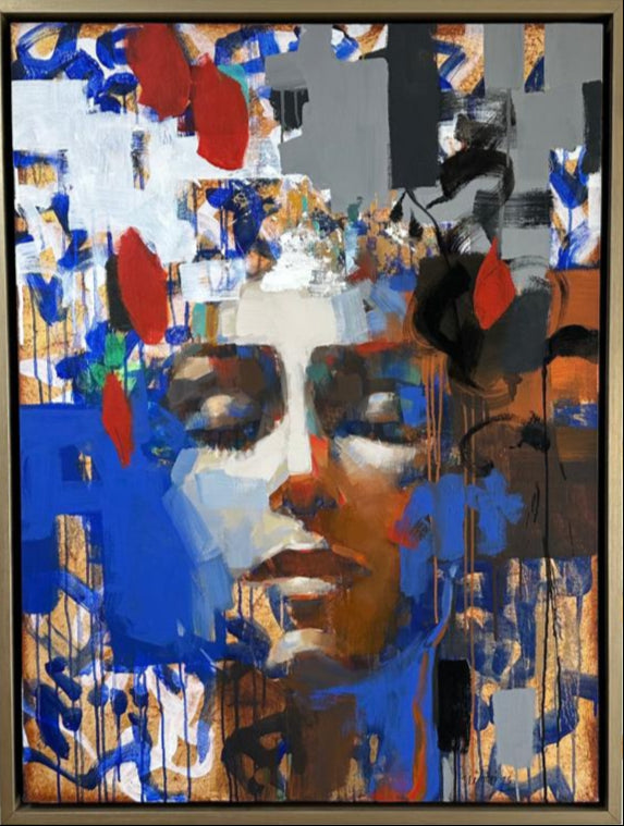 Woman's Portrait by Niladri Paul featuring multiple and complex abstract work layers.