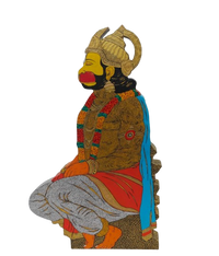 Close up on Hanuman sculpture - limited edition wooden sculpture by Ramakrishna Vasanthula.