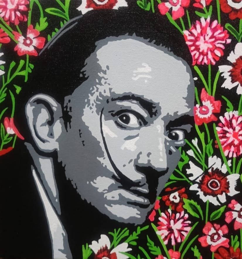 Sujit Kamarkar paints global art legend Salvador Dali.