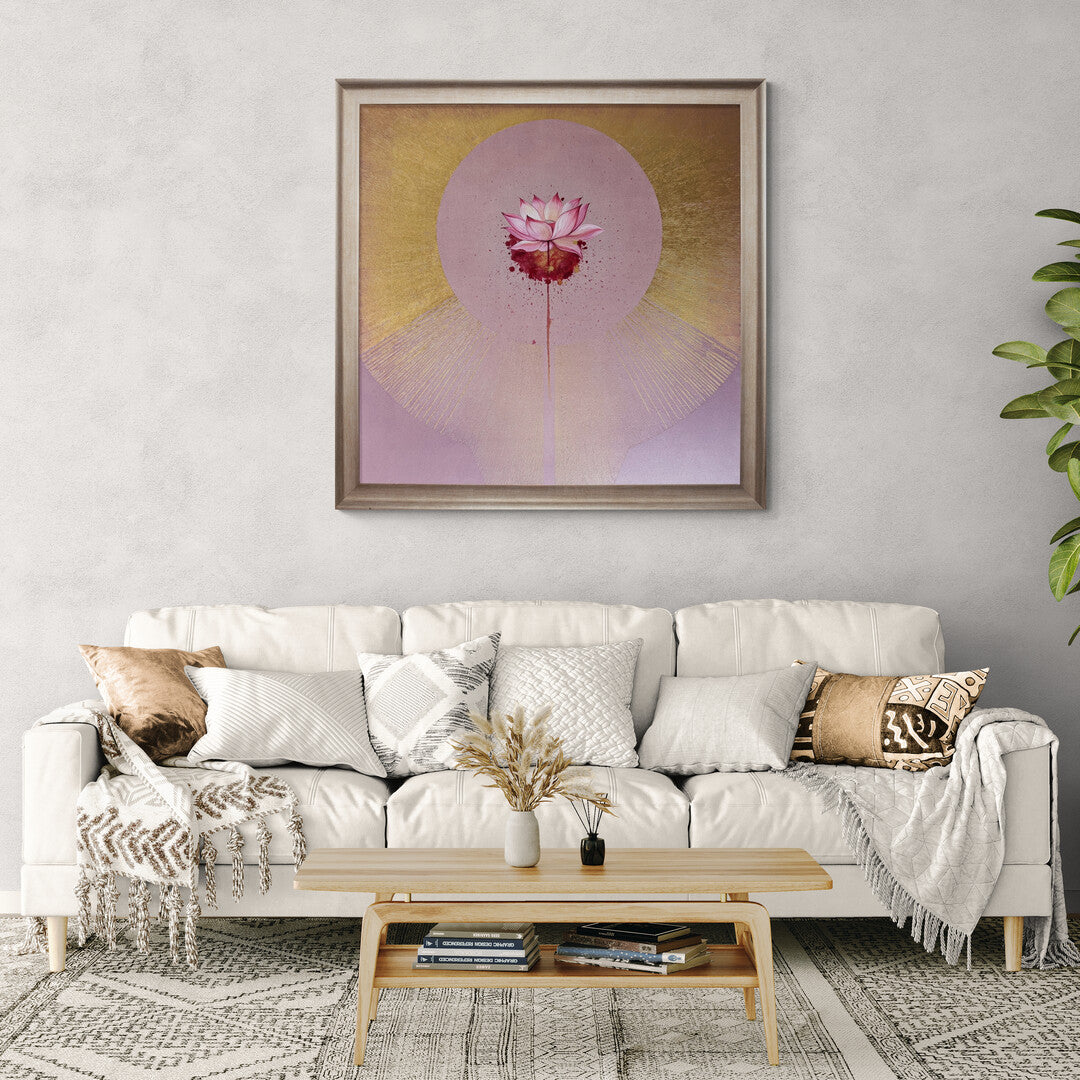 Utappati cosmic lotuc bloom painting wall display