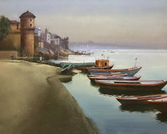 Varansi Ghats: Boats in Waiting