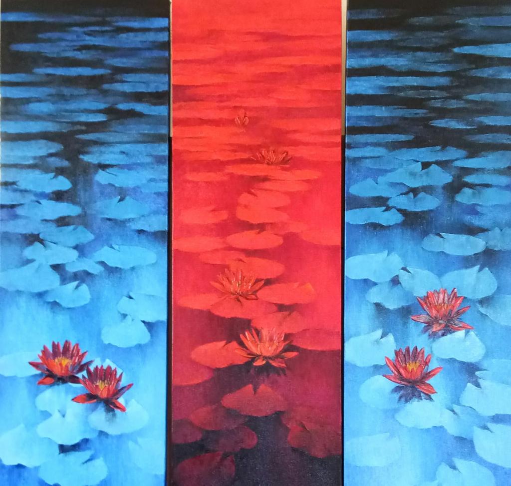 Waterlilies XII - Triptych