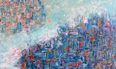 Misty Monoliths (Abstract Cityscape)