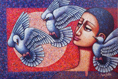 Lunar Reverie (Female Figurative Art)