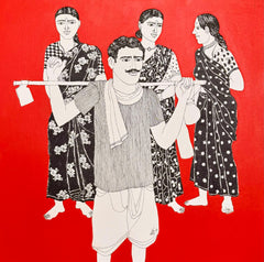 Song of The Village XI (Rural Figurative Art)