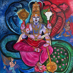 Maha Vishnu (Original Indian Spiritual Painting)